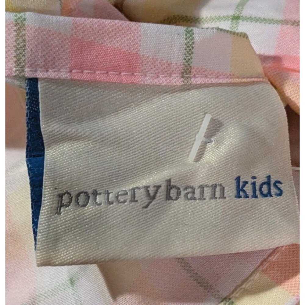 Pottery Barn Kids Crib Dust Ruffle Bed Skirt Plaid Pink Cotton Spring Percale - Picture 5 of 11
